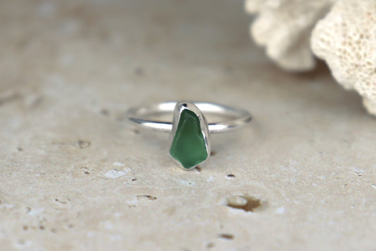 UK Size O Welsh Sea Glass Ring