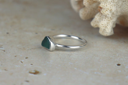 UK Size Q/R Welsh Sea Glass Ring