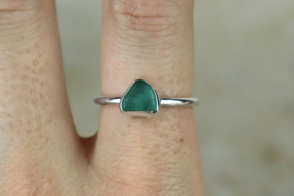 UK Size Q/R Welsh Sea Glass Ring