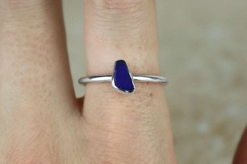 UK Size V Welsh Sea Glass Ring