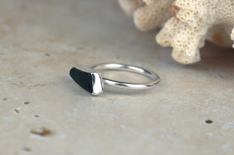 UK Size N Welsh Sea Glass Ring