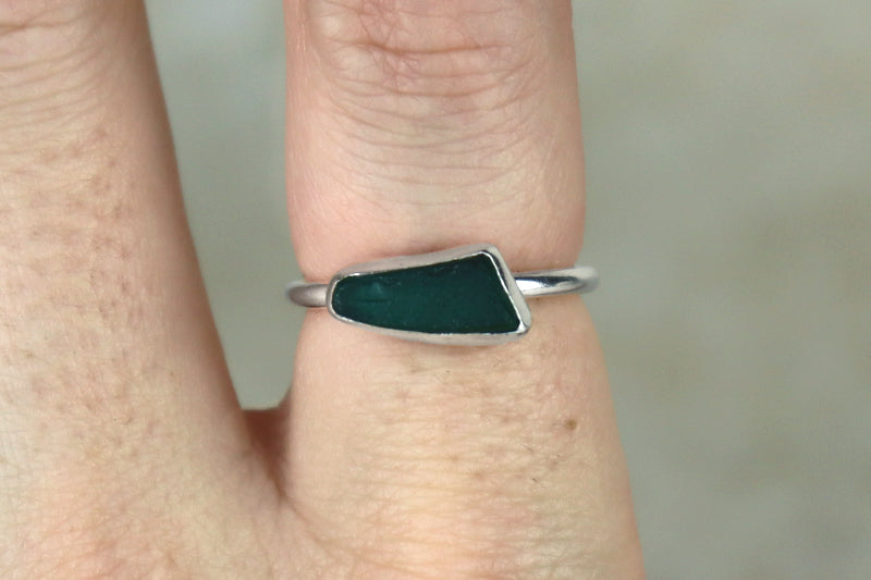 UK Size N Welsh Sea Glass Ring