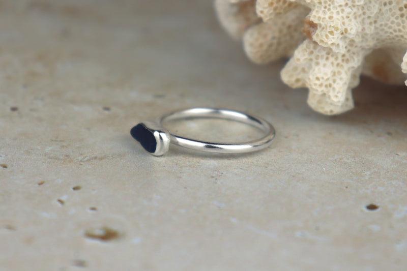 UK Size P Welsh Sea Glass Ring