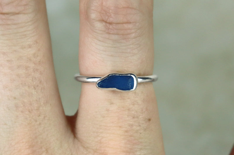 UK Size P Welsh Sea Glass Ring