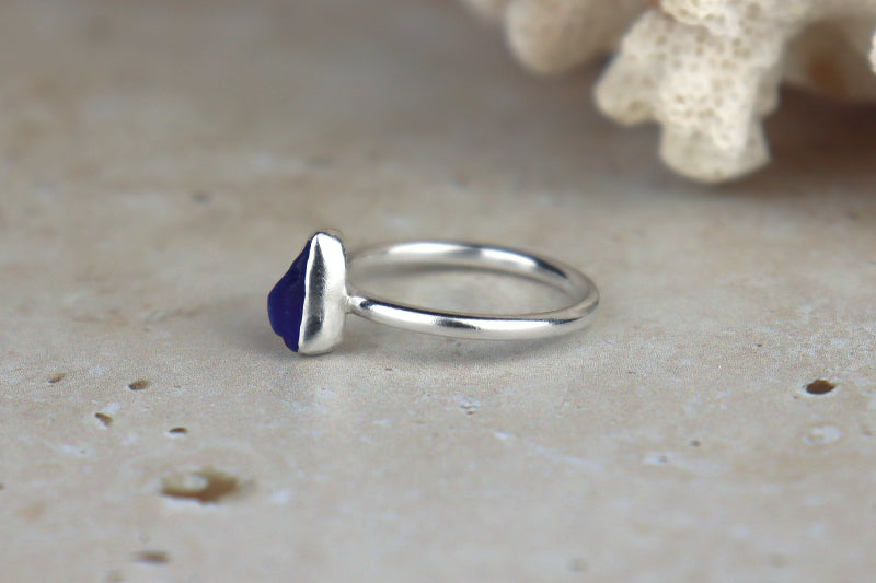 UK Size M Welsh Sea Glass Ring