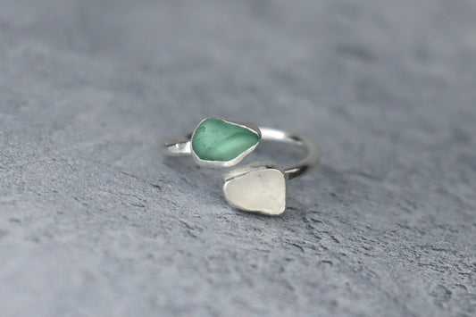 UK Size Q Welsh Sea Glass Ring