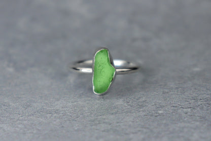 UK Size L Welsh Sea Glass Ring