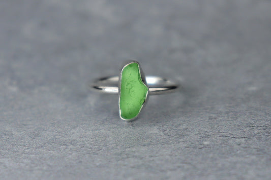 UK Size L Welsh Sea Glass Ring