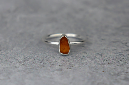 UK Size O Welsh Sea Glass Ring