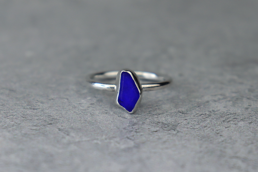 UK Size N Welsh Sea Glass Ring