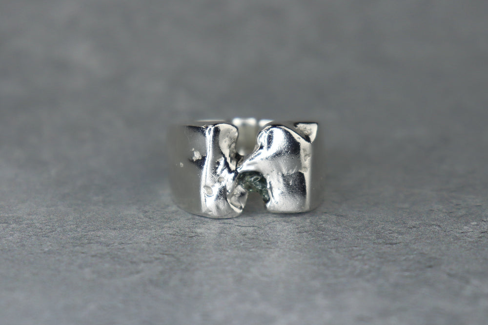 UK Size O/P Welsh Sea Glass Signet Ring