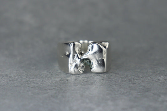 UK Size O/P Welsh Sea Glass Signet Ring