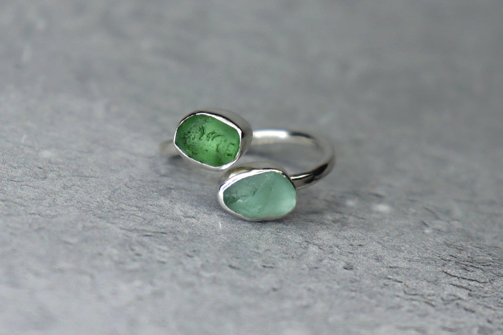 UK Size O/P Welsh Sea Glass Ring