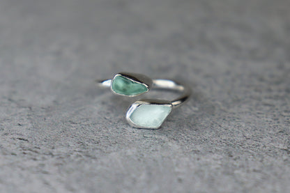 UK Size J Welsh Sea Glass Ring