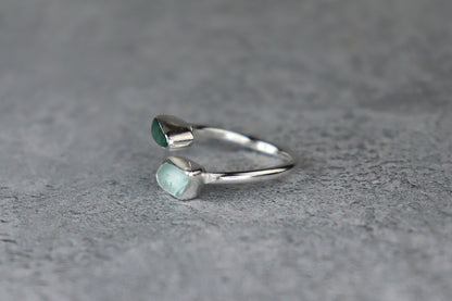 UK Size J Welsh Sea Glass Ring