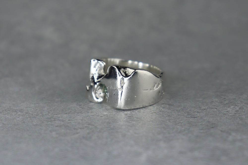 UK Size O/P Welsh Sea Glass Signet Ring