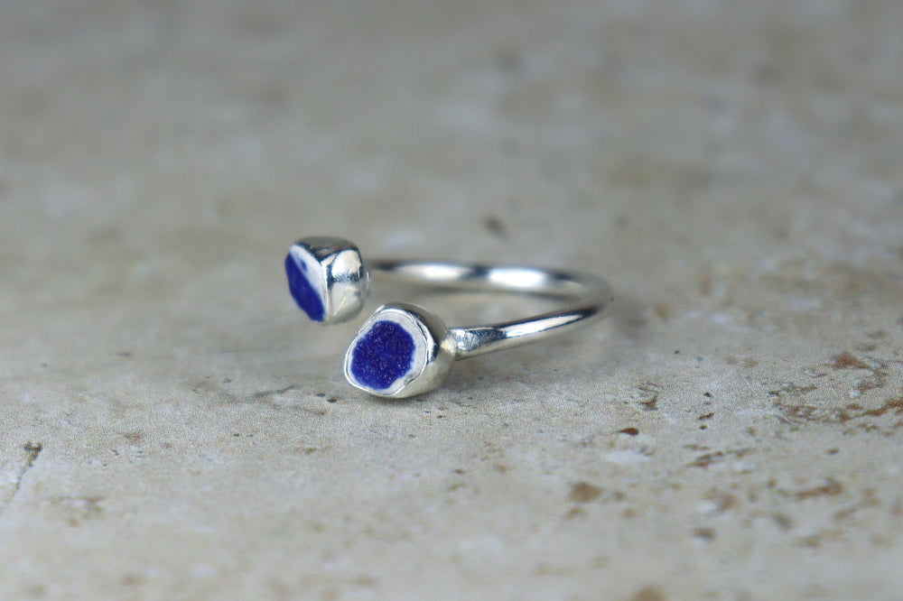 UK Size L Welsh Sea Pottery Ring