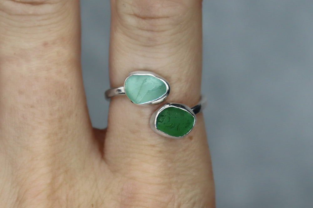 UK Size O/P Welsh Sea Glass Ring