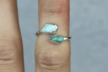 UK Size J Welsh Sea Glass Ring