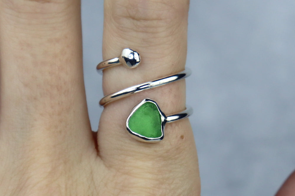 UK Size N/O Welsh Sea Glass Ring