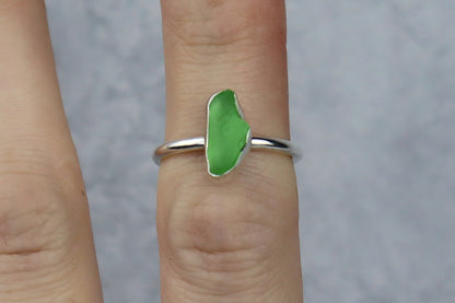 UK Size L Welsh Sea Glass Ring