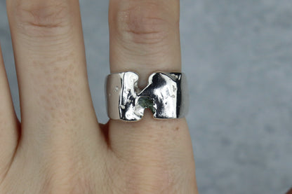 UK Size O/P Welsh Sea Glass Signet Ring