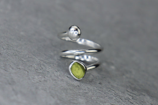 UK Size H/I Welsh Sea Glass Ring