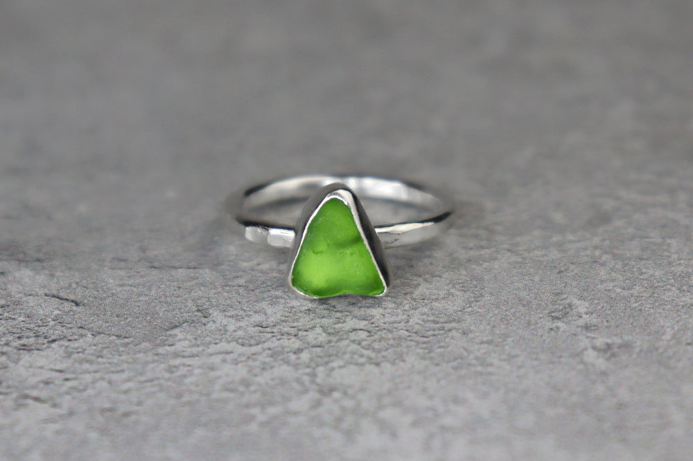 UK Size K/L Welsh Sea Glass Ring