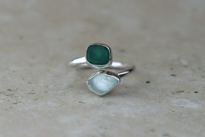 UK Size M Welsh Sea Glass Ring