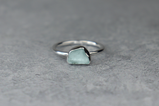 UK Size Q/R Welsh Sea Glass Ring
