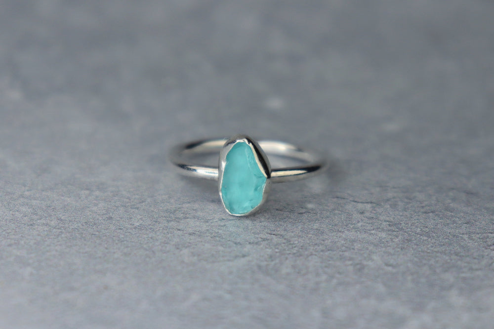 UK Size L Welsh Sea Glass Ring