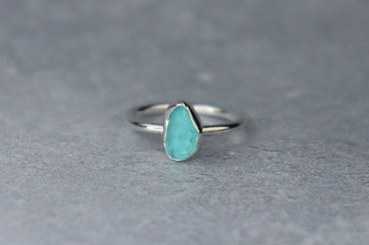 UK Size L Welsh Sea Glass Ring