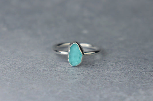 UK Size L Welsh Sea Glass Ring