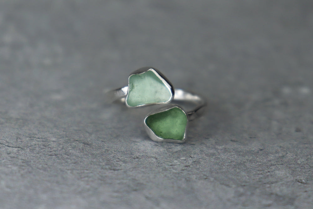 UK Size N Welsh Sea Glass Ring