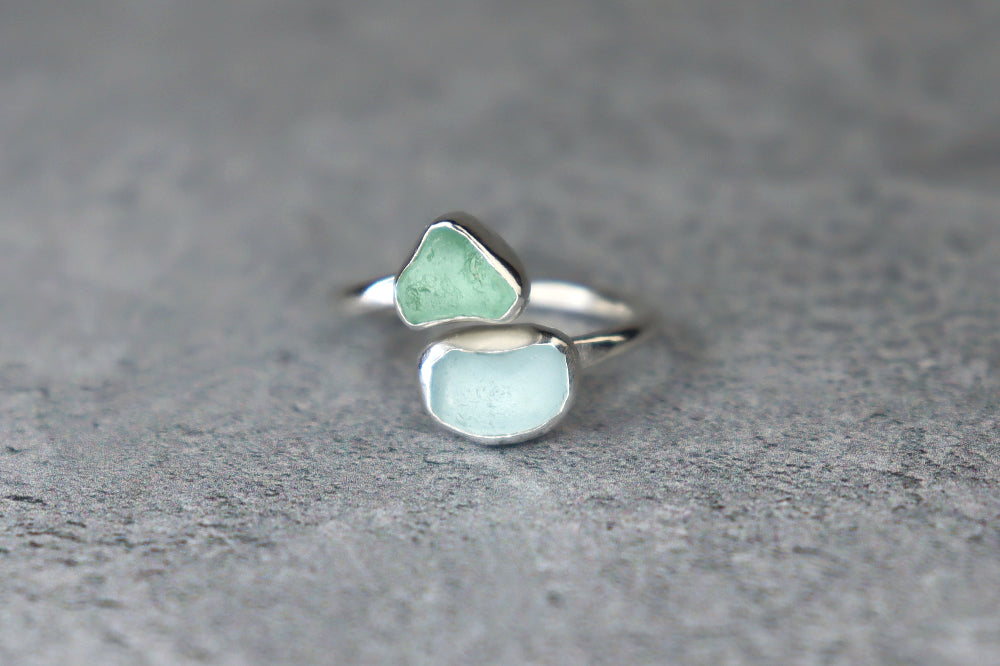 UK Size K Welsh Sea Glass Ring
