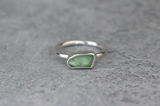 UK Size M Welsh Sea Glass Ring