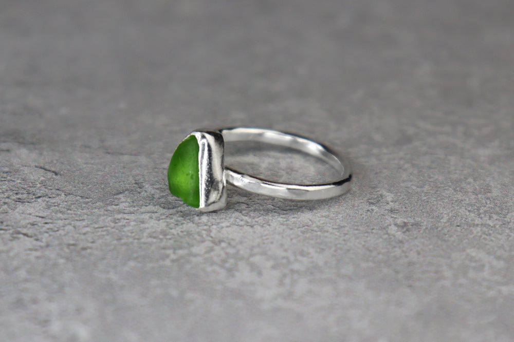 UK Size K/L Welsh Sea Glass Ring