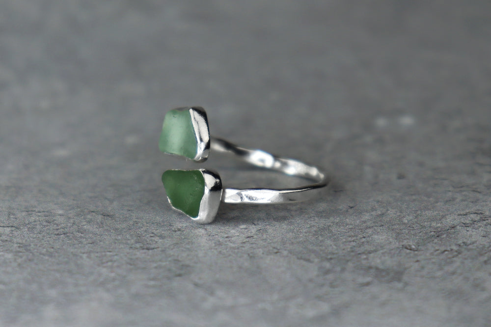 UK Size N Welsh Sea Glass Ring