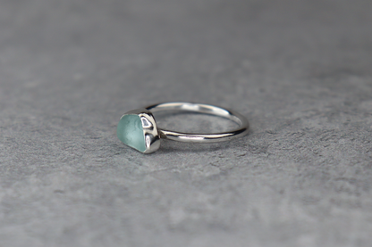 UK Size Q/R Welsh Sea Glass Ring