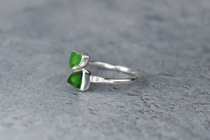 UK Size L Welsh Sea Glass Ring