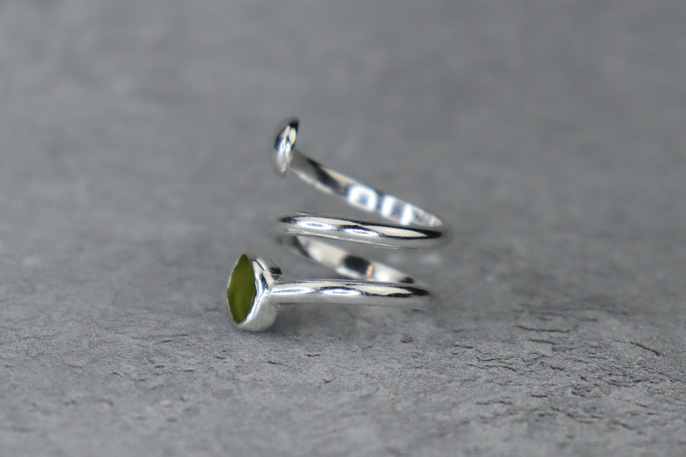 UK Size H/I Welsh Sea Glass Ring