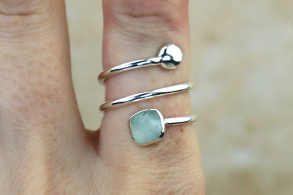 UK Size N Welsh Sea Glass Ring