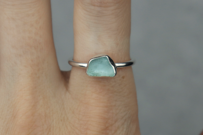 UK Size Q/R Welsh Sea Glass Ring