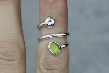 UK Size H/I Welsh Sea Glass Ring