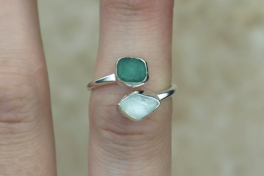 UK Size M Welsh Sea Glass Ring