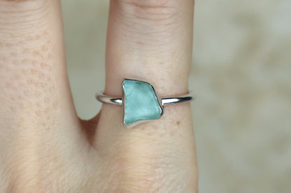 UK Size Q/R Welsh Sea Glass Ring