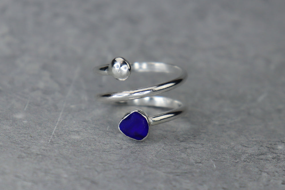 UK Size R/S Welsh Sea Glass Ring