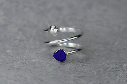UK Size R/S Welsh Sea Glass Ring