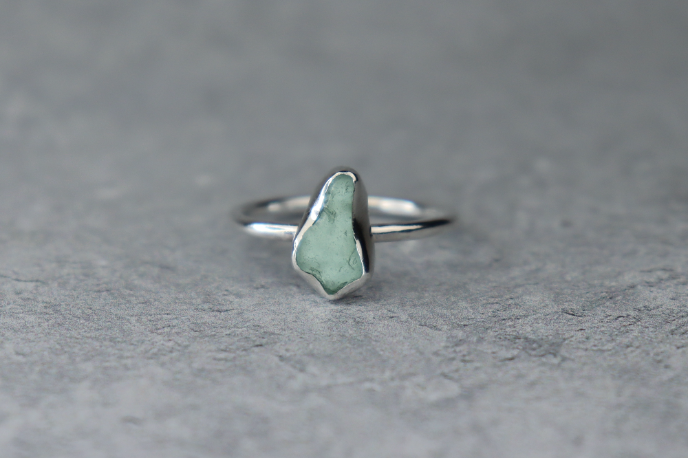 UK Size T Welsh Sea Glass Ring