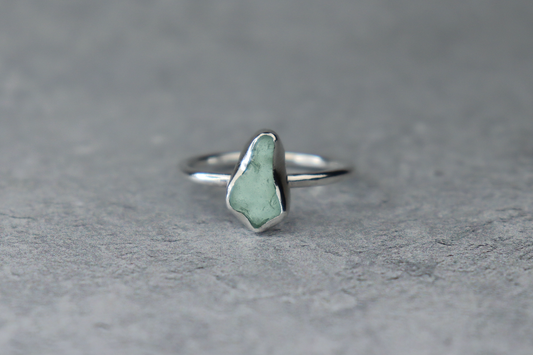 UK Size T Welsh Sea Glass Ring